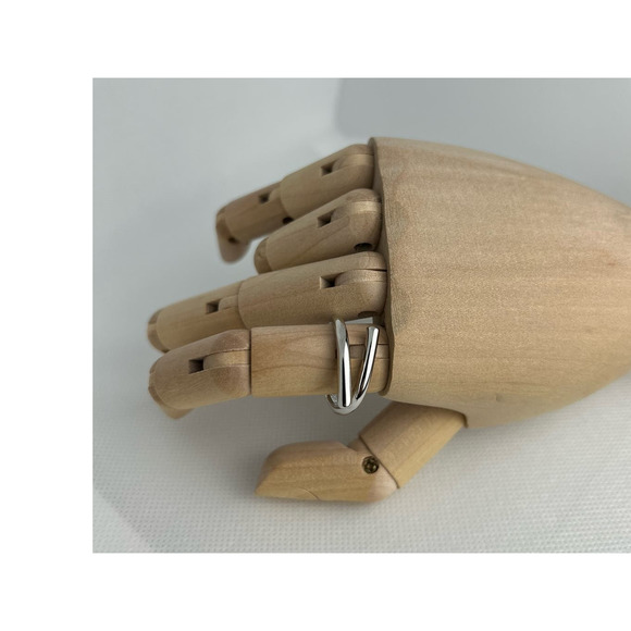 Silver Tone  Double Overlap Metal Ring Stainless Steel Adjustable Layer Stack - Picture 2 of 2